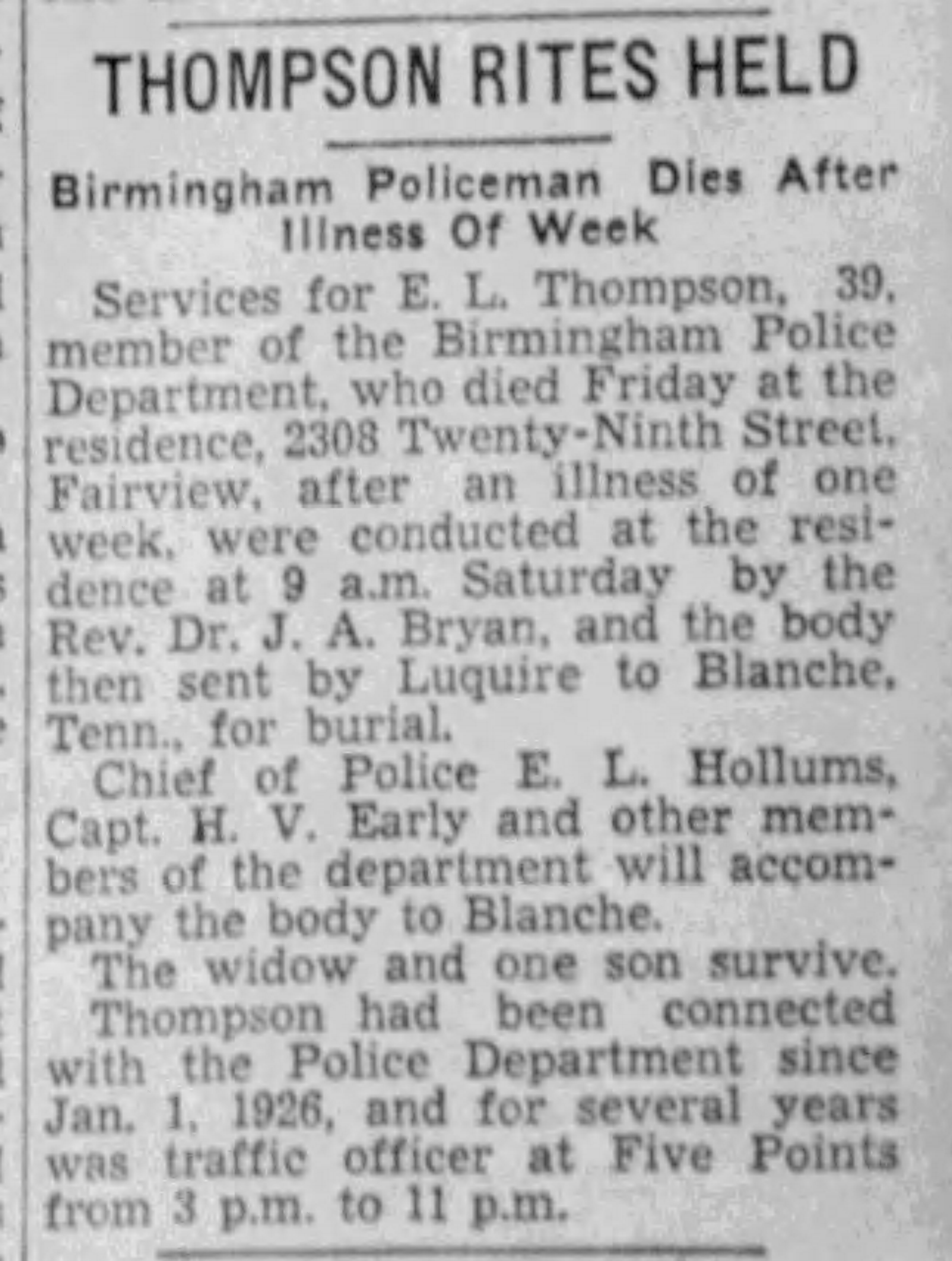 E.L. Thompson obituary